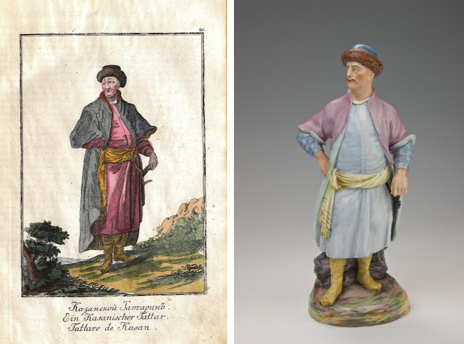 Автор модели: Жак-Доминик Рашетт. Скульптура «Казанский татарин» из серии «Народности России». По иллюстрации книги Иоганна-Готлиба Георги.