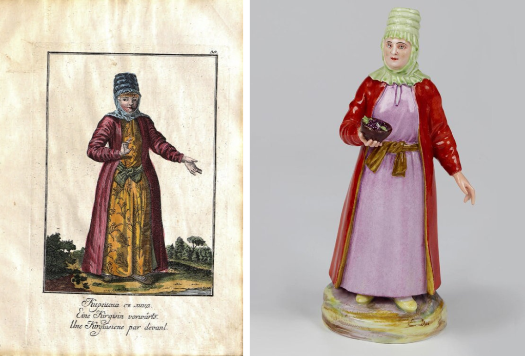 Автор модели: Рашетт, Жак-Доминик Скульптура «Киргизка». По иллюстрации книги Иоганна-Готлиба Георги.