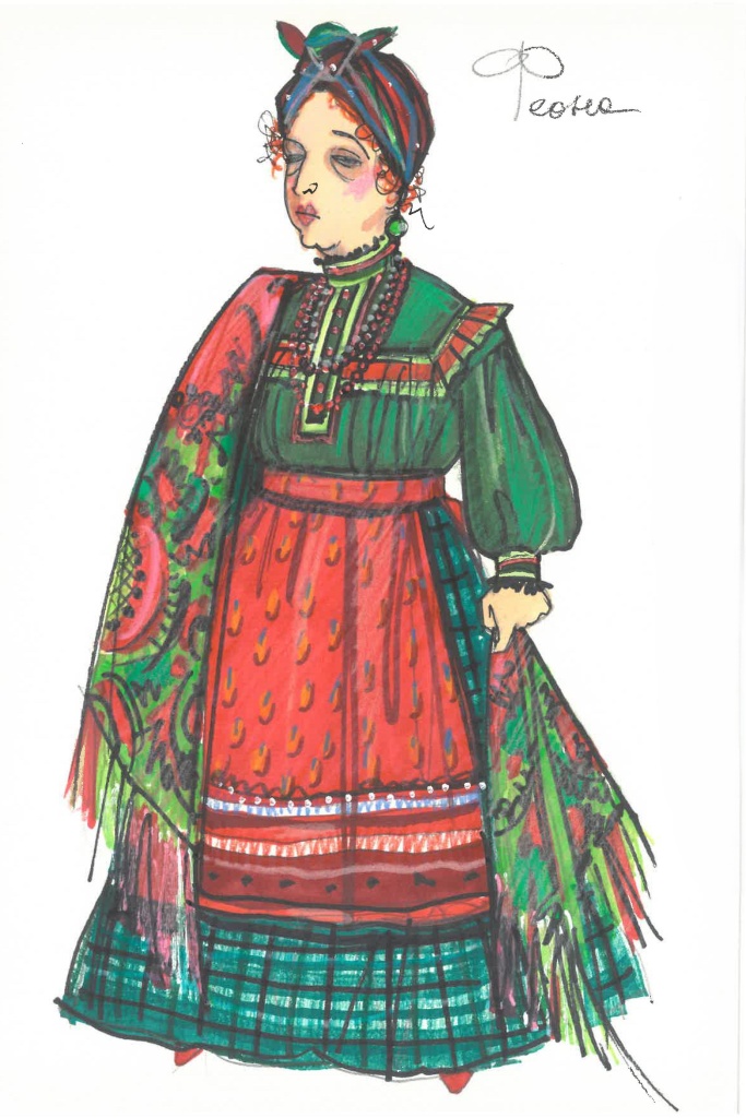 Эскиз костюма к спектаклю. 