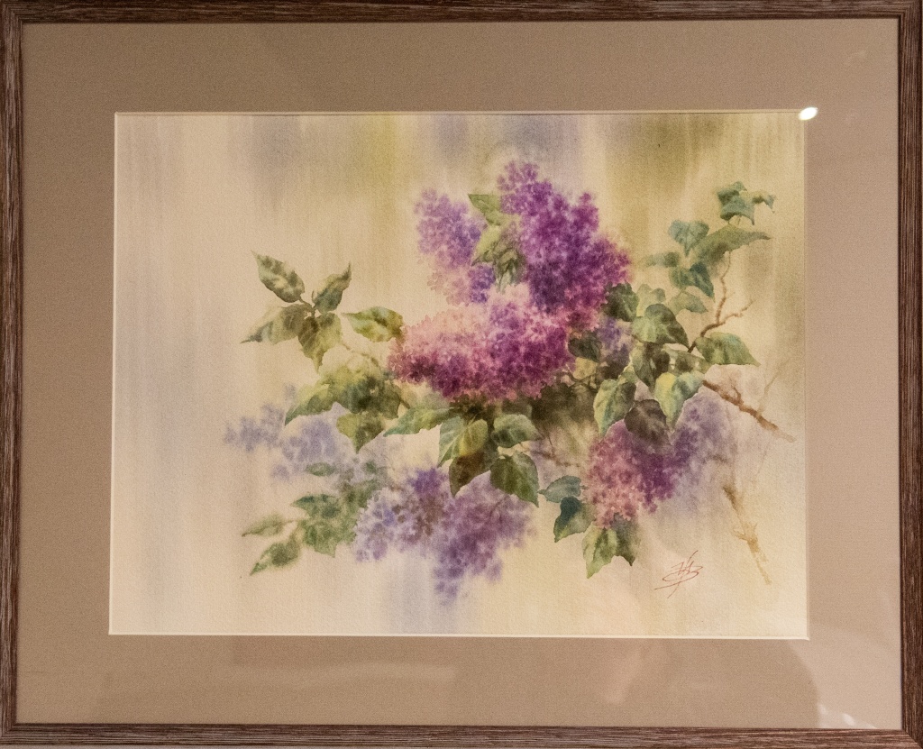 Ольга Ивлева «Ветка сирени» (2022). Бумага, акварель. Фото: Ирина Иванова.