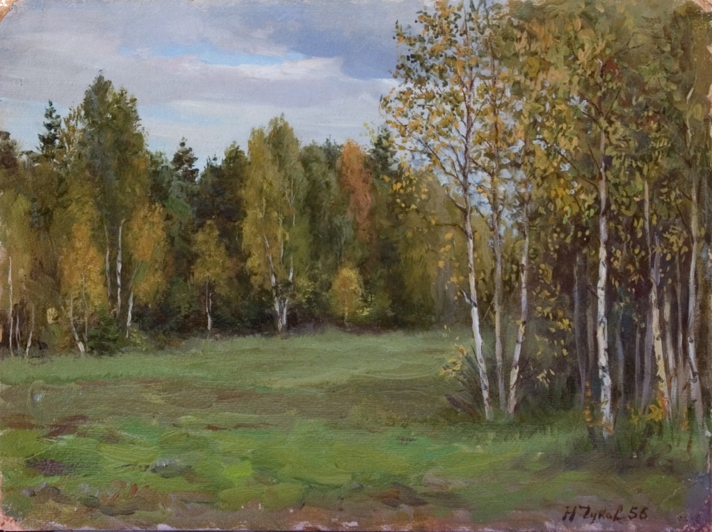 Полянка. Автор: Николай Чуков. Фотография картины из личного архива автора.