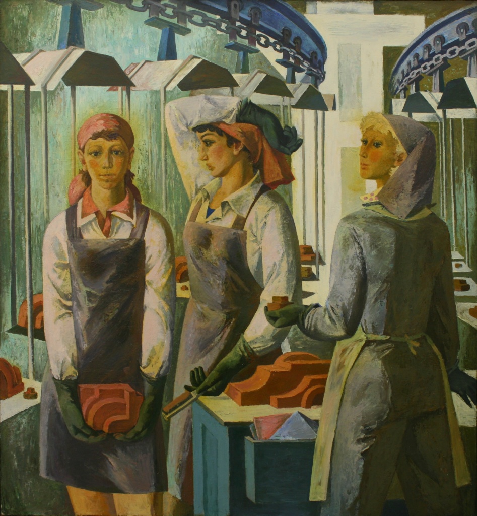 Владимир Скобеев — «Формовщицы. Стержневой цех КАМАЗа». Государственный музей изобразительных искусств РТ 