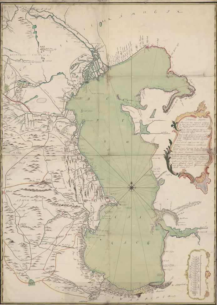Карта Каспийского моря. XVIII век.JPG