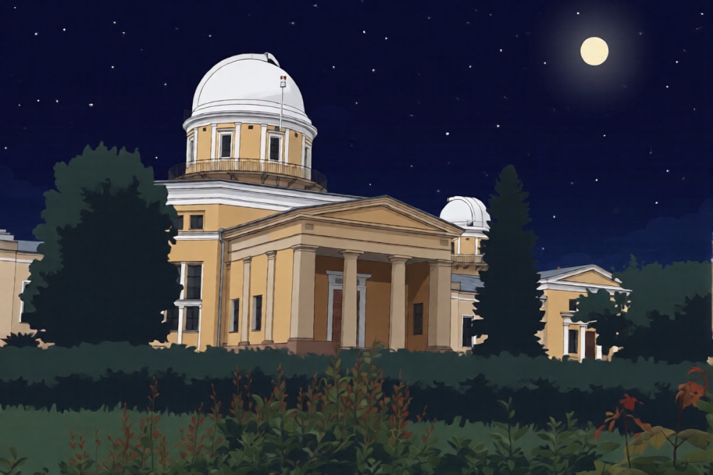 Пулковская обсерватория. Фото: нейросеть. Пулковская обсерватория. Фото: нейросеть.